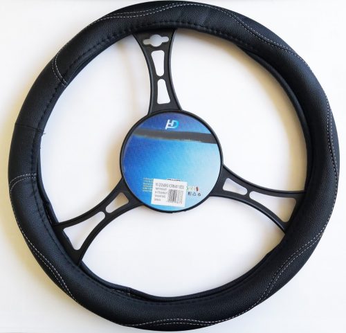  Bőrhatású kormányvédő fehér varrással KV-HL03W