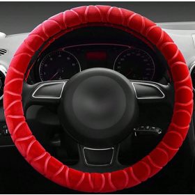 Piros plüss kormányvédő 38cm KV-HL2185R