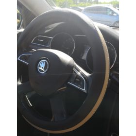   Műbőr sport mintás kormányvédő bézs csíkokkal KV-PUBBE