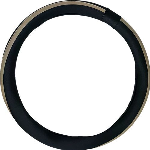 Műbőr sport mintás kormányvédő bézs csíkokkal KV-PUBBE