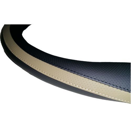 Műbőr sport mintás kormányvédő bézs csíkokkal KV-PUBBE