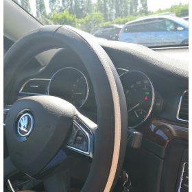   Műbőr sport mintás kormányvédő fehér csíkokkal KV-PUBW