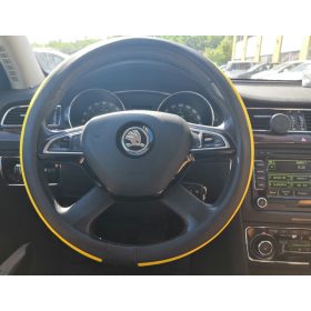   Műbőr sport mintás kormányvédő sárga csíkokkal KV-PUBY