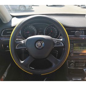   Műbőr sport mintás kormányvédő sárga csíkokkal KV-PUBY