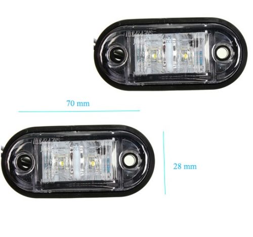 2LED-es Szélességjelző-helyzetjelző - E-jeles - fehér - 12/24V LA-603W