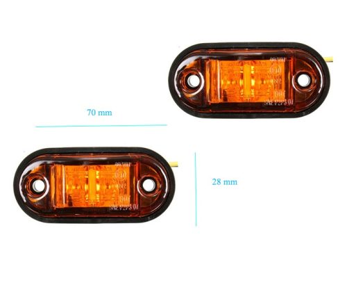 2LED-es Szélességjelző-helyzetjelző - E-jeles - sárga - 12/24V LA-603Y