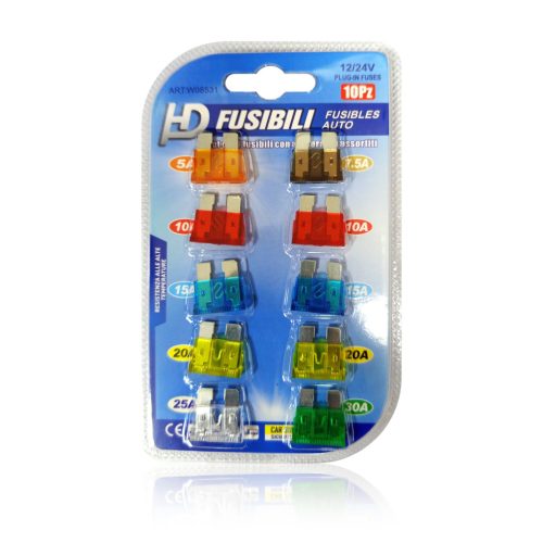 HD Biztósiték Készlet Nagy 10db 12/24V