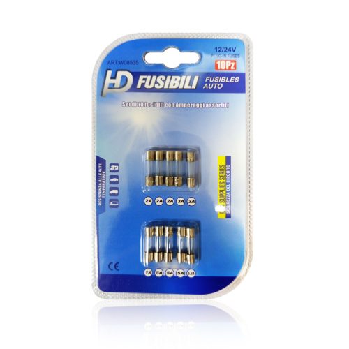 HD Üvegbiztosíték Készlet Kicsi 10db 12/24V