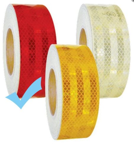 Fényvisszaverő szalag - “E” jeles - piros - 45m*5cm M-CD-3R