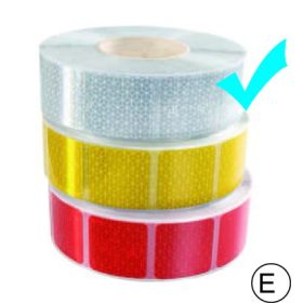   Fényvisszaverő szalag - szakaszos - “E” jeles - fehér - 45m*5cm M-HR-3CWK