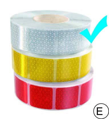Fényvisszaverő szalag - szakaszos - “E” jeles - fehér - 45m*5cm M-HR-3CWK