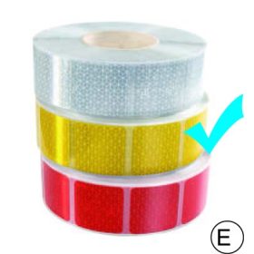   Fényvisszaverő szalag - szakaszos - “E” jeles - sárga - 45m*5cm  M-HR-3CYK_