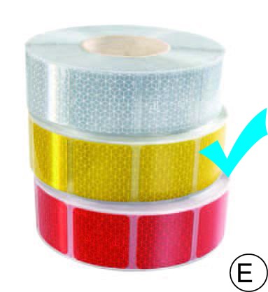 Fényvisszaverő szalag - szakaszos - “E” jeles - sárga - 45m*5cm  M-HR-3CYK_