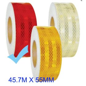   Fényvisszaverő szalag "E" jeles  45.7M - Piros M-HT-3R 55MM