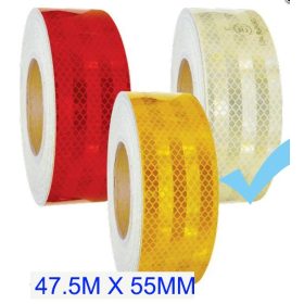   Fényvisszaverő szalag "E" jeles  45.7M - Fehér  M-HT-3W 55MM