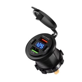    Beépíthető, 2USB-A, 2USB-C Töltő+Digi.Voltmérő /3.1A30W/12-40V MT-01