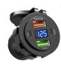  Beépíthető, 2USB-A, 2USB-C Töltő+Digi.Voltmérő /3.1A30W/12-40V MT-01