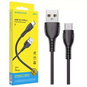  BOROFONE BX51 USB Type-C töltő és adatkábel 1m 3.0A - Fekete