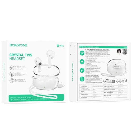 Borofone BW46 Ice Flake TWS Bluetooth Headset Fehér