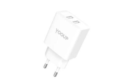YOOUP NC76-B DUPLA HÁLÓZATI TÖLTŐ 12W FEHÉR