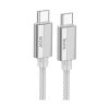 Hoco U134 Primero USB Type-C/ Type-C Kábel 60W 1.2 Méter Szürke
