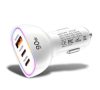 3 portos autós gyorstöltő RGB LED-fénygyűrűvel  QC30W,PD30-90W 