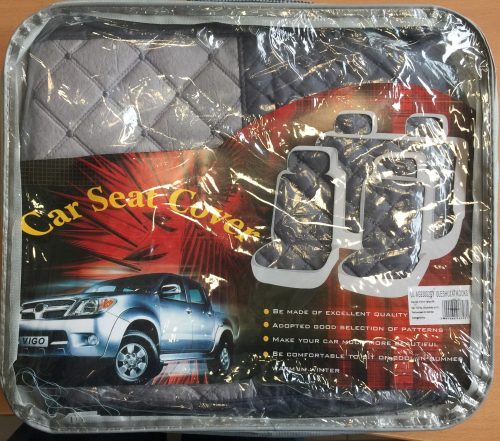 Univerzális fekete/szürke steppelt üléshuzat szett UL-AG23002BG