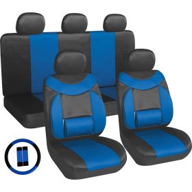   11 részes üléshuzat szett - Univerzális - fekete-kék UL-AG28505BBL