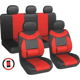   11 részes üléshuzat szett - Univerzális - piros-fekete UL-AG28505BR