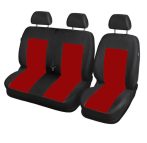 Furgon üléshuzat, 1+2 fekete-piros színű