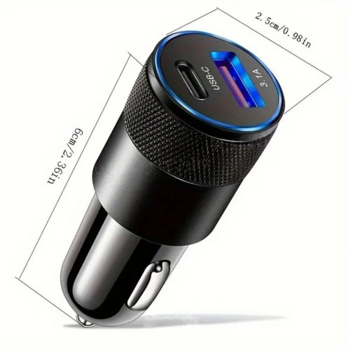  Szivargyújtós USB3.1A15W+Type-C Töltő/12-24 W16929