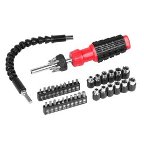   CSAVARHÚZÓ RUGALMAS BŐVÍTÉSSEL 30 CM, BITEK ÉS DUGÓK, 40 DB KIT. CM86200