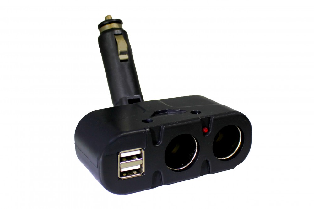 Kettes Szivargyújtó elosztó + USB AE-WF033/12-24V / BM033